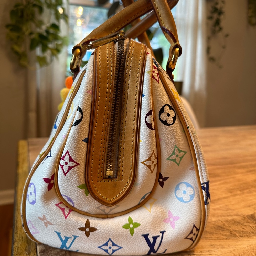 Louis Vuitton White Multicolor Monogram Satchel Vintage Priscilla - Picture 2 of 12